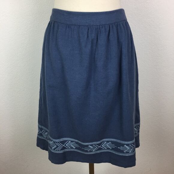 Pendleton Dresses & Skirts - Pendleton Blue Embroidered Linen Blend Straight Skirt Medium